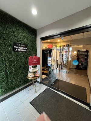 Entrance to the spa. Second floor, accessible by indoor well lit stairs or elevator