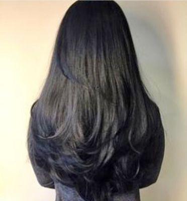 Long layer Cut, Blue Black Color