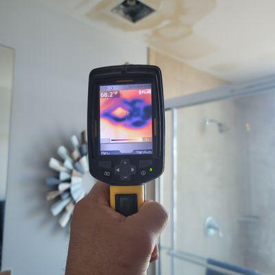 #Thermal image #wet ceiling @the emerald condos Galveston #Texas #broken plumbing supply line #flood