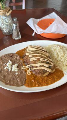 Chile Relleno was excellent.  Stuffed with tender brisket and excellent sauce.