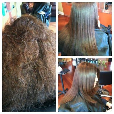 Keratin treatment before and after. By Svetlana