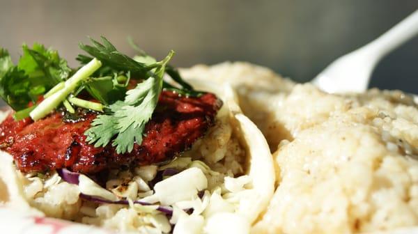 Longanisa taco and garlic rice