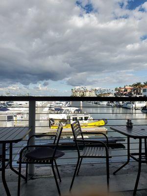 View from back seating of restaurant