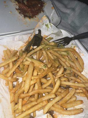 STALE FRIES even after them being 15 minutes late to make it.