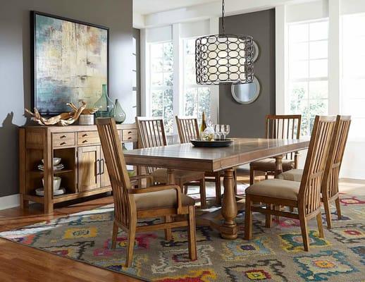 Select new dining room furniture at our furniture showroom, in Arlington Heights.