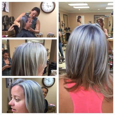 Eufora color - Ice Cool Blonde. Color by Brandi , cut by Monica