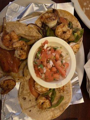 Shrimp  tacos  were amazing. Shrimp is big and juicy and the flavor is wonderful