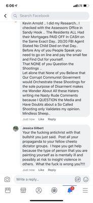 ( Owner ) commenting in a local group after the Dayton Mass Shooting 8/4/19 reporting it was all a " government hoax " and a conspiracy