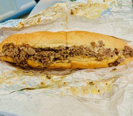 to go - Cheesesteak no onions (so it's safe for dogs)