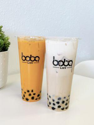 Thai Tea (left) and Classic Black Milk Tea (right)