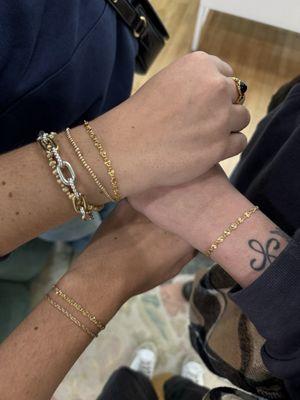 Matching permanent bracelets