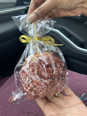 Red Velvet Caramel Candy Apple