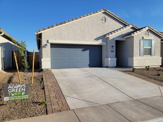 Front pavers extended driveway.