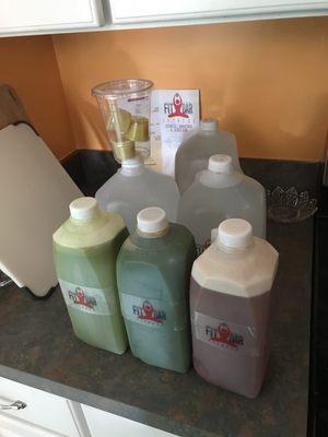 3 day detox/cleanse with 3 lemon-ginger shots (?), 3 gallons 9.5ph Alkaline water, 1/2 gallon toxin flush, fat burn & metabolism booster