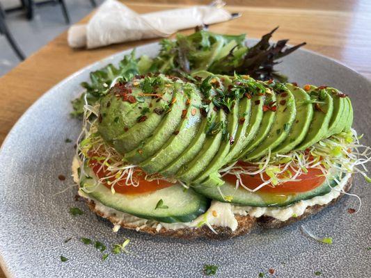 Hummus Avocado Toast - generous helping!