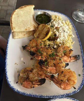 Shrimp souvlaki