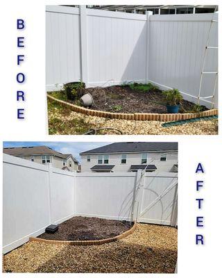 Stone and mulch flower bed installations from Fernandina Beach to Jacksonville, FL!