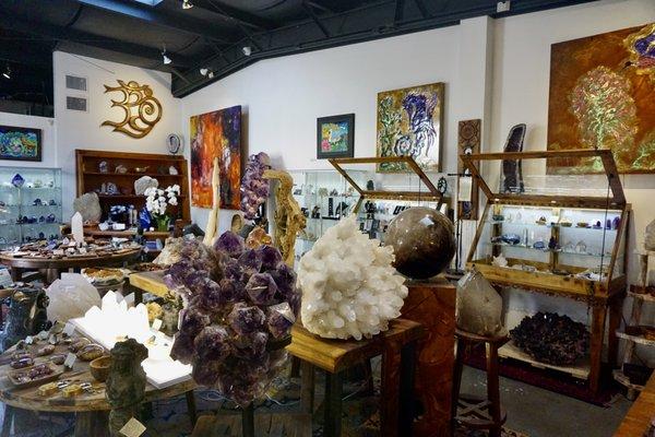 Inside the Topanga Rocks store you will find an extensive array of fine crystals, jewelry,​ and local mixed media artwork.