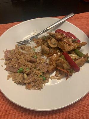 Szechuan Chicken, Pork Fried Rice