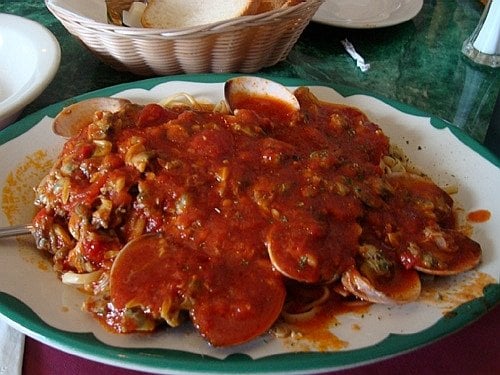 Red Clam Sauce over Linguine