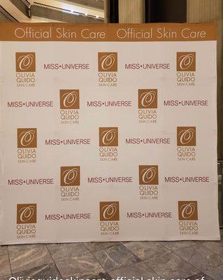 10 x 10 step and repeat . for the Official skin care of the Miss Universe 2019