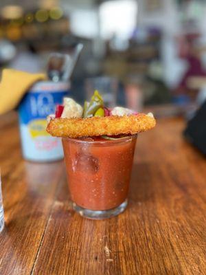 Bloody sherry with house made mozzarella stick