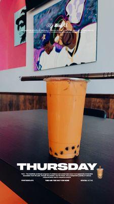 Thai tea with boba