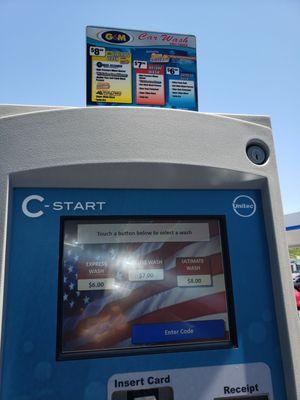 Car wash pay machine