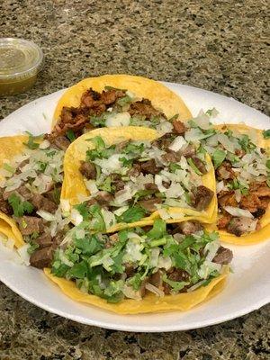 Small sized tacos, but generous on the meats!