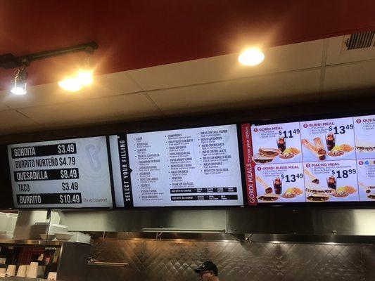 Updated menu