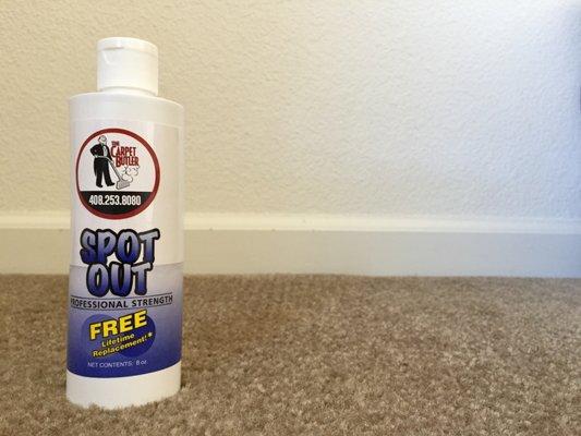 FREE spot out given every time we carpet clean your house!