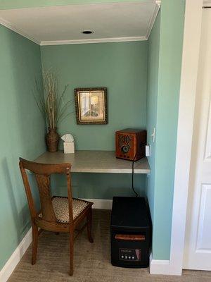 Desk area in Peacock Suite.