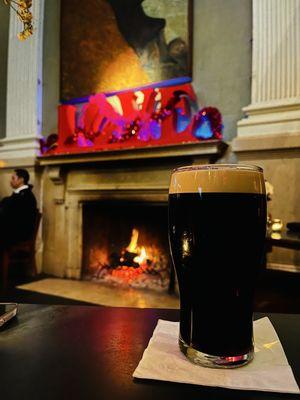 Pint and a fireplace