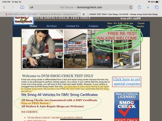 DVM Smog Check Test Only