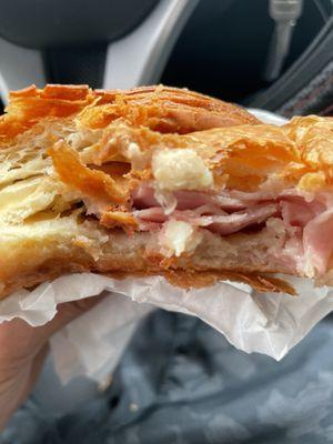 Ham & Cheese Croissant - Dry croissant, old ham. Below average.