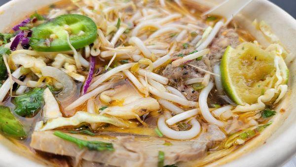 Bun Bo Hue Pho (with Garnishes)