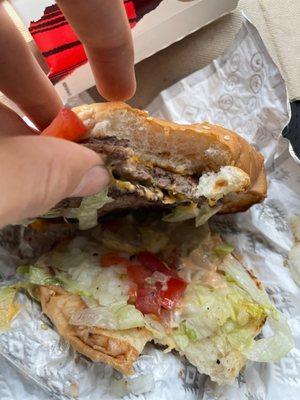 My son said the bun was soggy and wet and the burger only had that one bite taken before it was wasted as well.