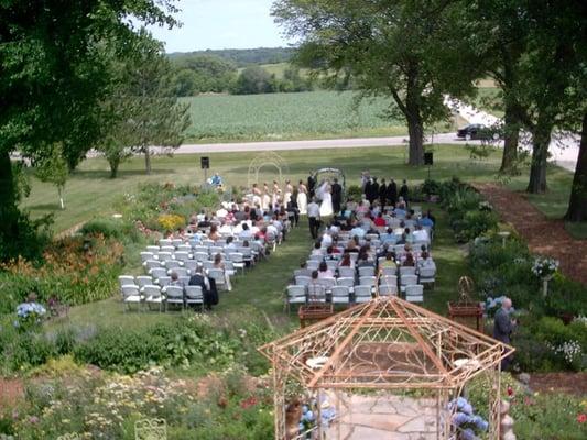 Wedding setup in the front garden.