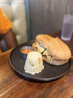 Cuban Torta with rice