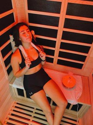 Infrared Sauna with your choice of Chromotherapy lighting and Himalayan Salts!