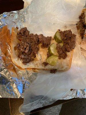 Chopped cheese (supposed to have lettuce, tomato, onion in the beef)