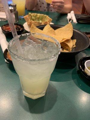 House margarita with a salt rim