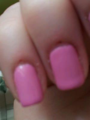 A cut above each nail at the cuticle line!  And the nail Polish does not even cover the entire nail up to the line.