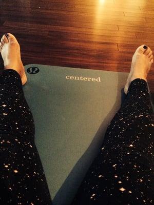 Using my new mat from Lululemon!!