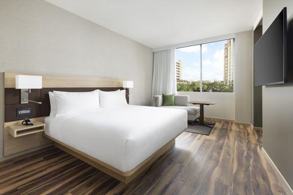 Book with no resort fees. King room city view