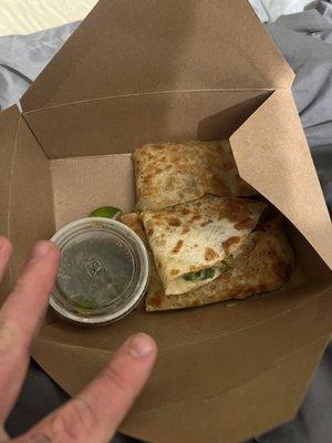 Ordered 2 burritos and got this delivered.