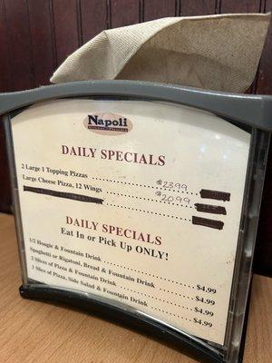 Daily specials!!!