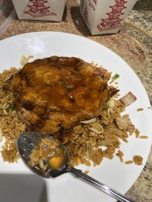 Pork egg foo young & Pork fried rice