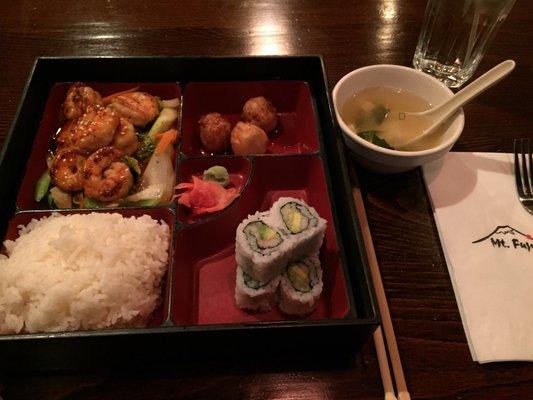 Shrimp teriyaki bento box