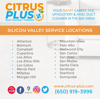 Citrus Plus Silicon Valley service locations.